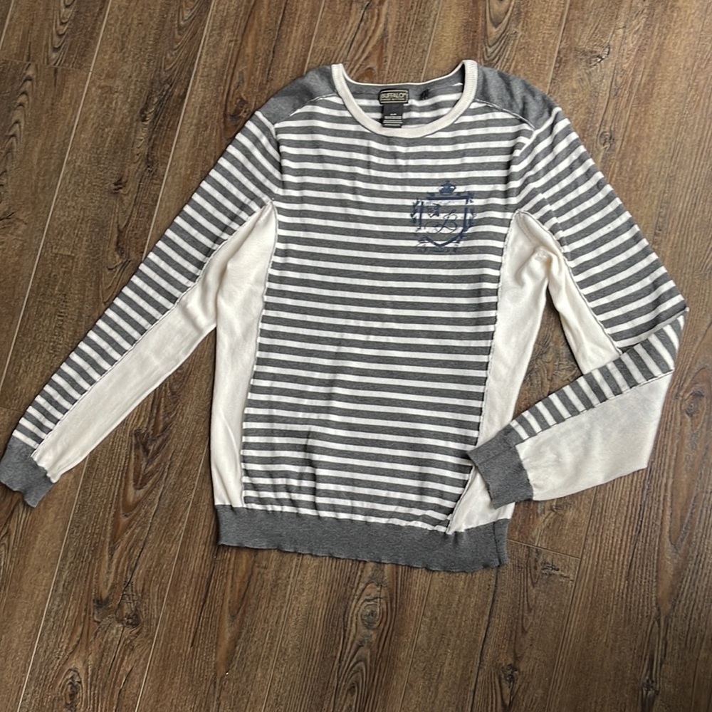 Buffalo David Bitton Men’s PullOver Striped Long Sleeve Sweater Size Small